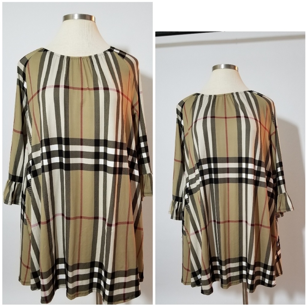 New Carole Christian Assorted 2X 3X Plaid Tunic - Picture 1 of 4
